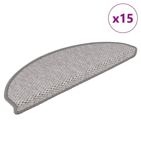 vidaXL selvklæbende trappemåtter 15 stk. 65x21x4 cm sisal-look beige