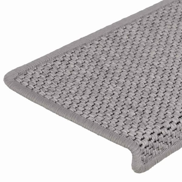 vidaXL selvklæbende trappemåtter 15 stk. 65x21x4 cm sisal-look sølv