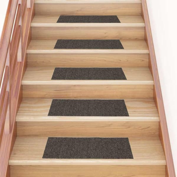 vidaXL Selvklebende trappematter 15 stk 60x25 cm antrasitt