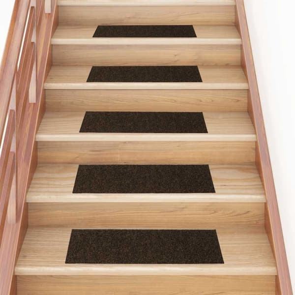 vidaXL Selvklebende trappematter 15 stk 76x20 cm brun