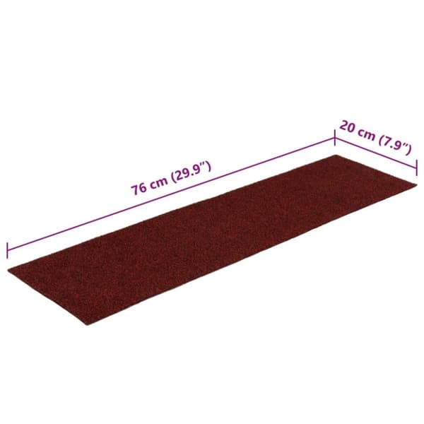 vidaXL Trappstegsmattor självhäftande 15 st 76x20 cm röd