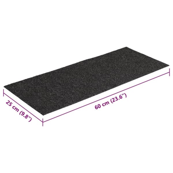 vidaXL selvklæbende trappemåtter 15 stk. 60x25 cm rektangulær antracit