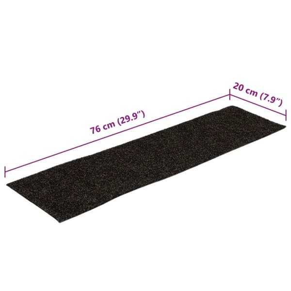 vidaXL selvklæbende trappemåtter 15 stk. 76x20 cm rektangulær brun