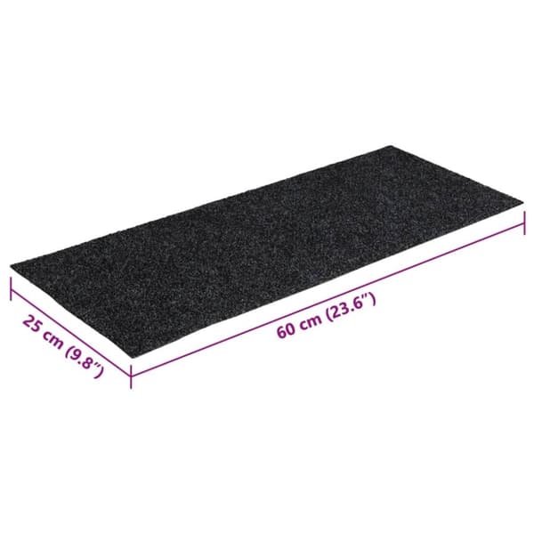 vidaXL Itsekiinnittyvät porrasmatot suorakaide 15 kpl 60x25 cm harmaa