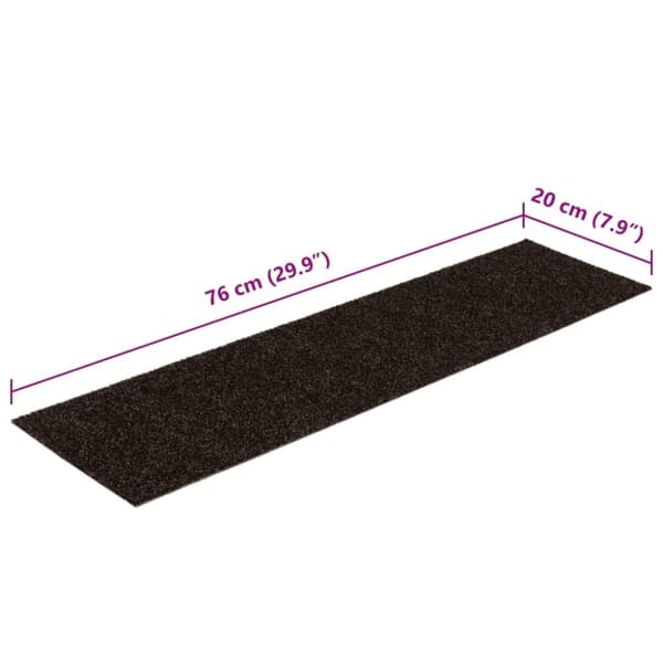 vidaXL selvklæbende trappemåtter 15 stk. 76x20 cm mørkebrun