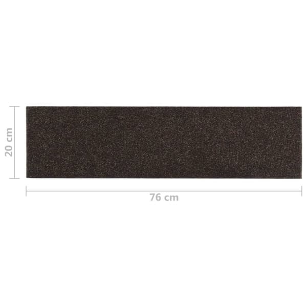 vidaXL Selvklebende trappematter 15 stk 76x20 cm mørkebrun