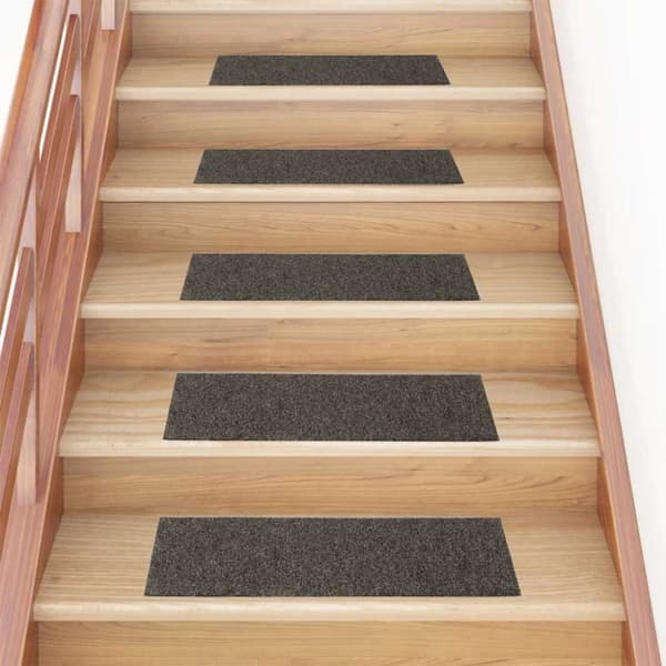 vidaXL Selvklebende trappematter 15 stk 76x20 cm antrasitt