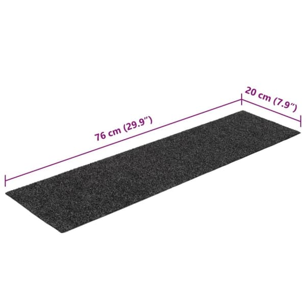 vidaXL selvklæbende trappemåtter 15 stk. 76x20 cm rektangulær antracit