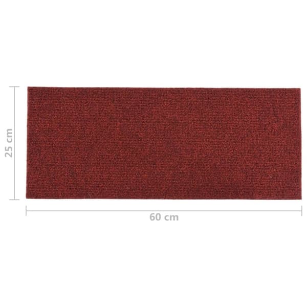 vidaXL selvklæbende trappemåtter 15 stk. 60x25 cm rektangulær rød