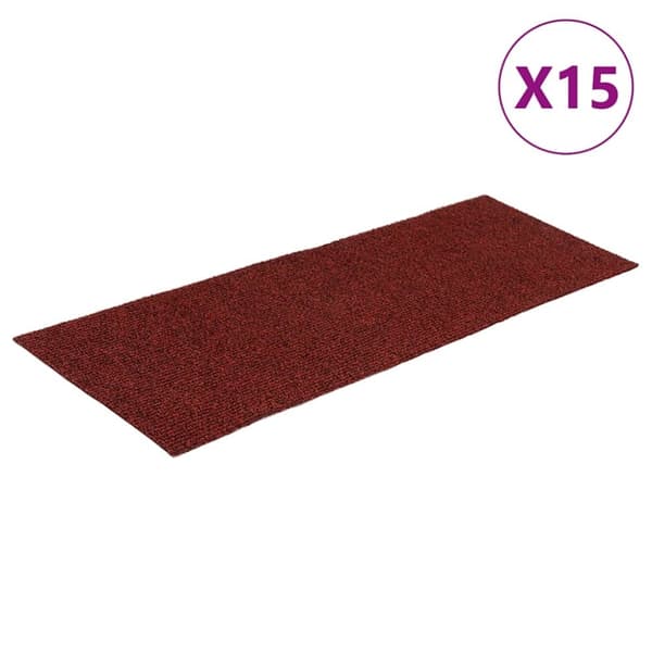 vidaXL Selvklebende trappematter 15 stk 60x25 cm rød
