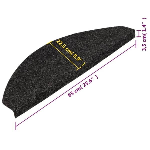 vidaXL selvklæbende trappemåtter 15 stk. 65x22,5x3,5 cm antracitgrå