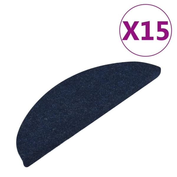 vidaXL Itsekiinnittyvät porrasmatot 15 kpl 65x22,5x3,5 cm sininen