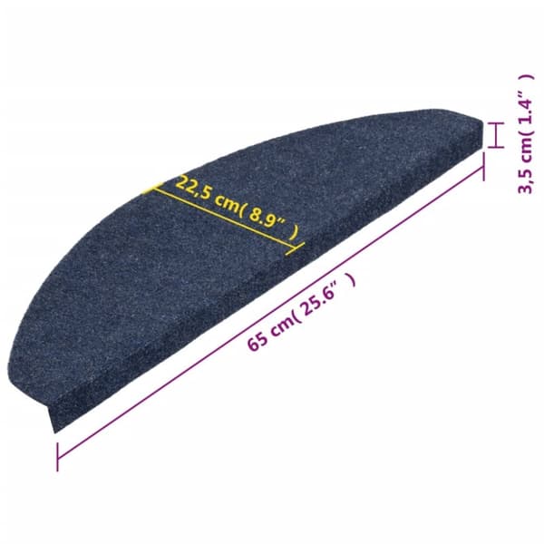 vidaXL Itsekiinnittyvät porrasmatot 15 kpl 65x22,5x3,5 cm sininen