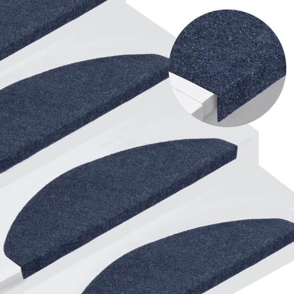 vidaXL Itsekiinnittyvät porrasmatot 15 kpl 65x22,5x3,5 cm sininen