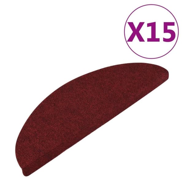 vidaXL selvklæbende trappemåtter 15 stk. 56x17x3 cm rød