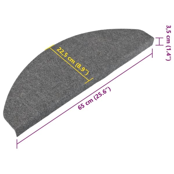 vidaXL Selvklebende trappematter 15 stk 65x22,5x3,5 cm grå