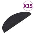 Miniatyrbilde 1 av 9: vidaXL Selvklebende trappematter 15 stk 65x22,5x3,5 cm antrasitt