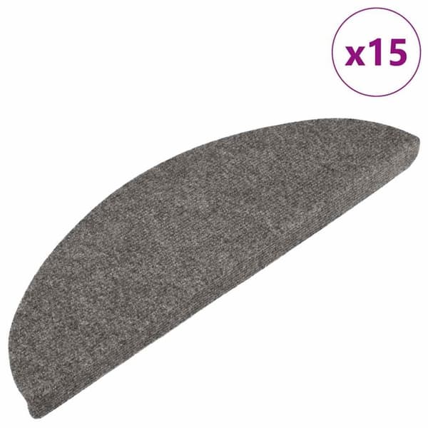 vidaXL Selvklebende trappematter 15 stk 56x17x3 cm grå