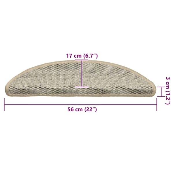 vidaXL selvklæbende trappemåtter 15 stk. 56x17x3 cm sisal-look grå
