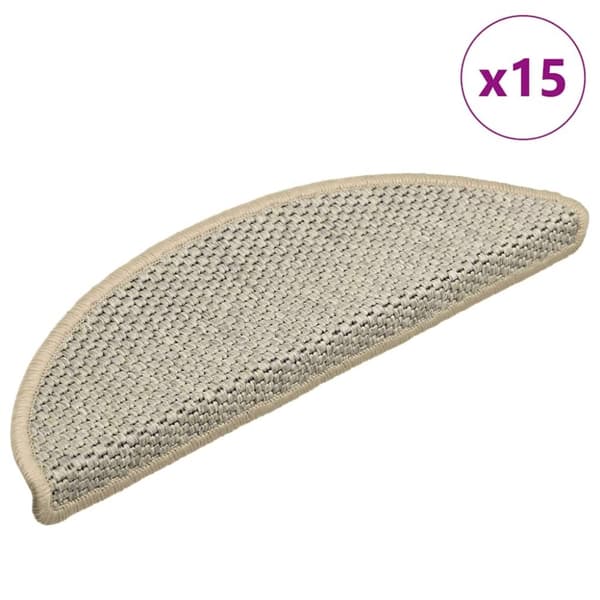 vidaXL selvklæbende trappemåtter 15 stk. 56x17x3 cm sisal-look grå