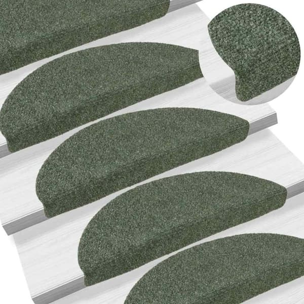 vidaXL Selvklebende trappematter 5 stk grønn 56x17x3 cm nålestempel