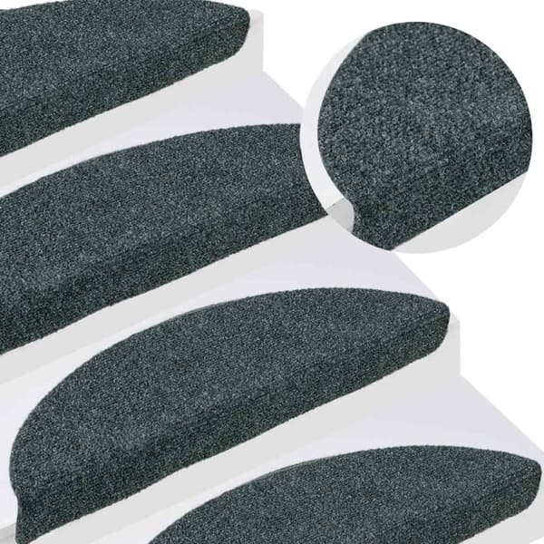 vidaXL selvklæbende trappemåtter 5 stk. 56x17x3 cm tuftet grøn