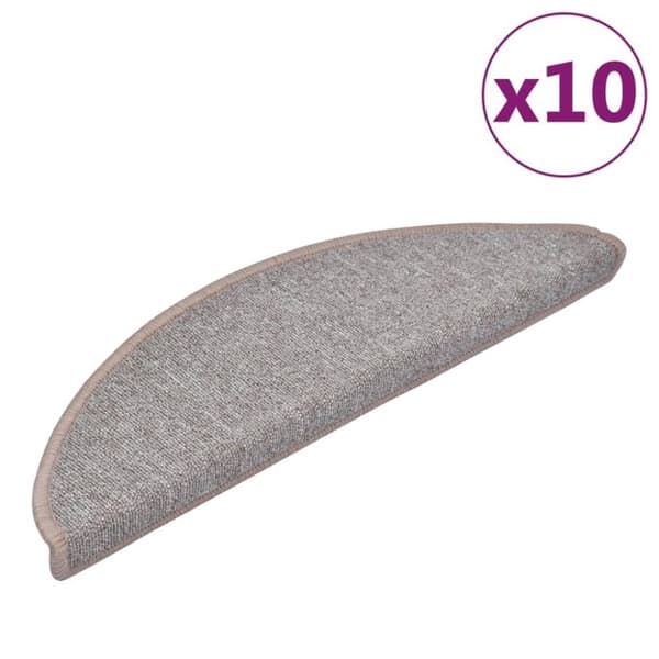 vidaXL trappemåtter 10 stk. 56x17x3 cm lysebrun