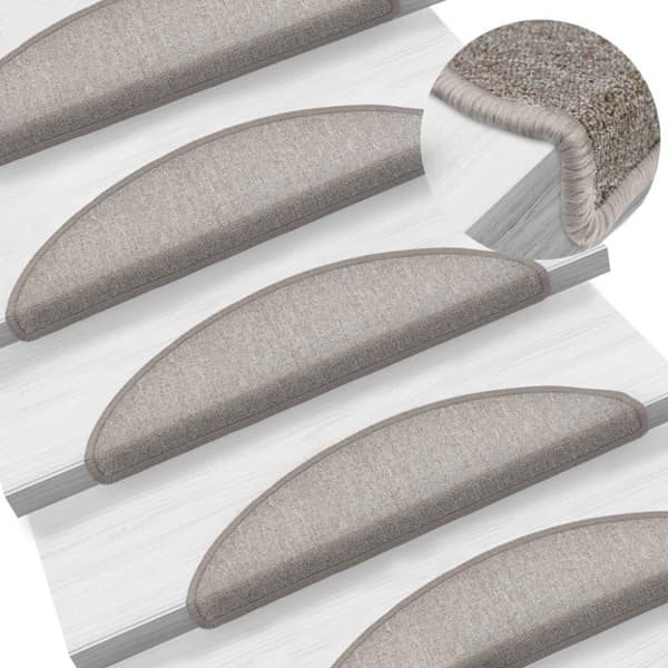 vidaXL trappemåtter 10 stk. 56x17x3 cm gråbrun