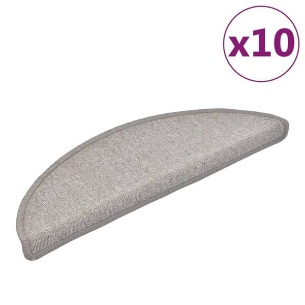 vidaXL trappemåtter 10 stk. 56x17x3 cm gråbrun