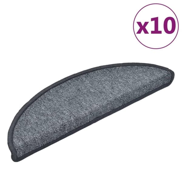 vidaXL trappemåtter 10 stk. 56x17x3 cm mørkegrå