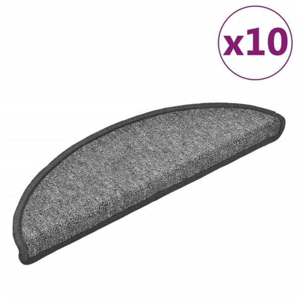 vidaXL trappemåtter 10 stk. 56x17x3 cm mørkegrå