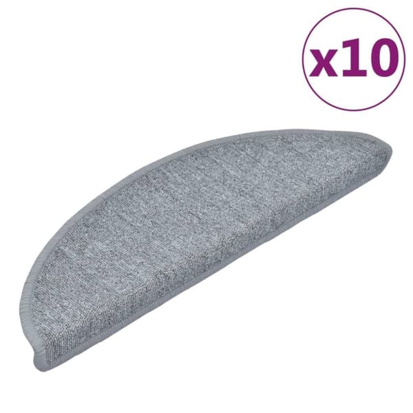 vidaXL trappemåtter 10 stk. 56x17x3 cm lysegrå