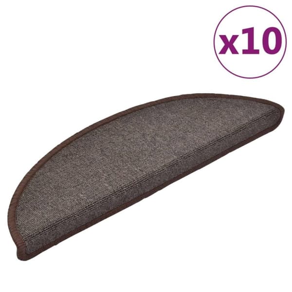 vidaXL trappemåtter 10 stk. 56x17x3 cm mørkebrun