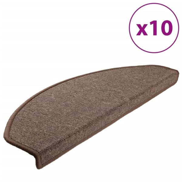 vidaXL trappemåtter 10 stk. 65x24x4 cm mørkebrun