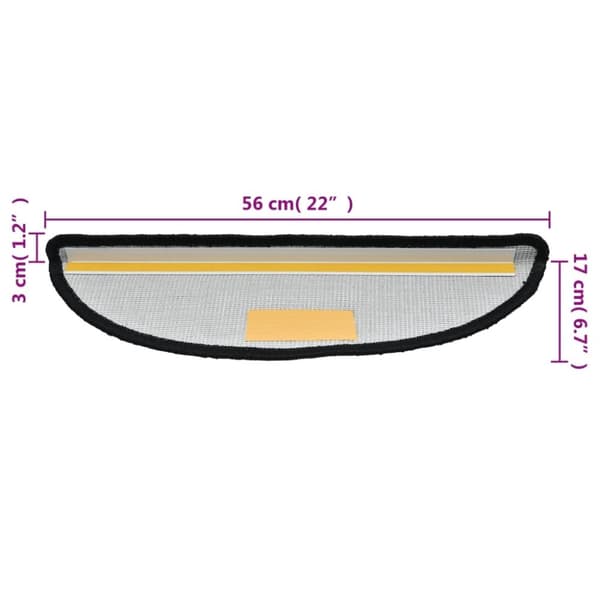 vidaXL Trappematter 10 stk 56x17x3 cm svart
