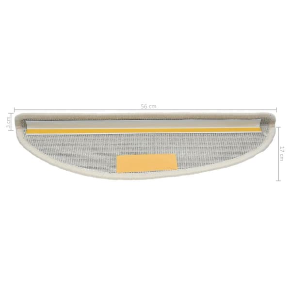 vidaXL Trappstegsmattor 10 st 56x17x3 cm vit