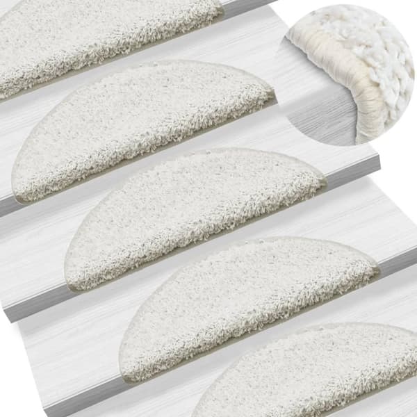 vidaXL Trappstegsmattor 10 st 56x17x3 cm vit