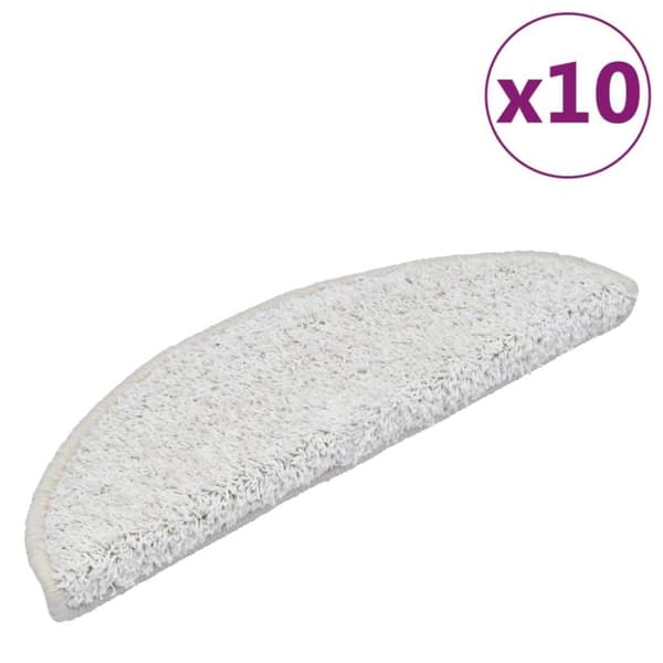 vidaXL Trappstegsmattor 10 st 56x17x3 cm vit