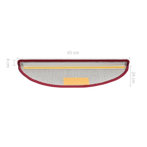 vidaXL Trappstegsmattor 10 st 65x24x4 cm vinröd