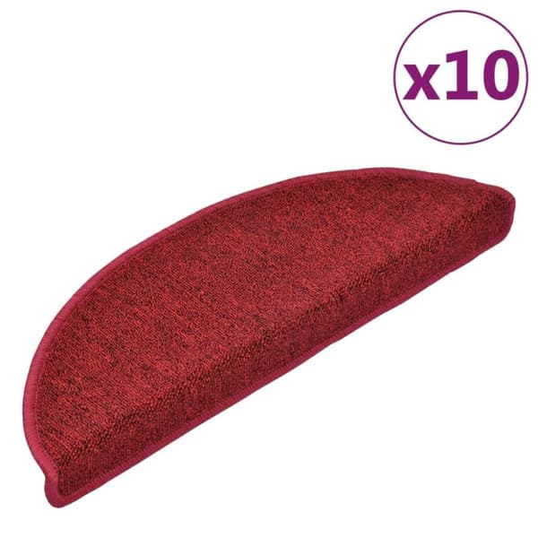 vidaXL Trappstegsmattor 10 st 65x24x4 cm vinröd