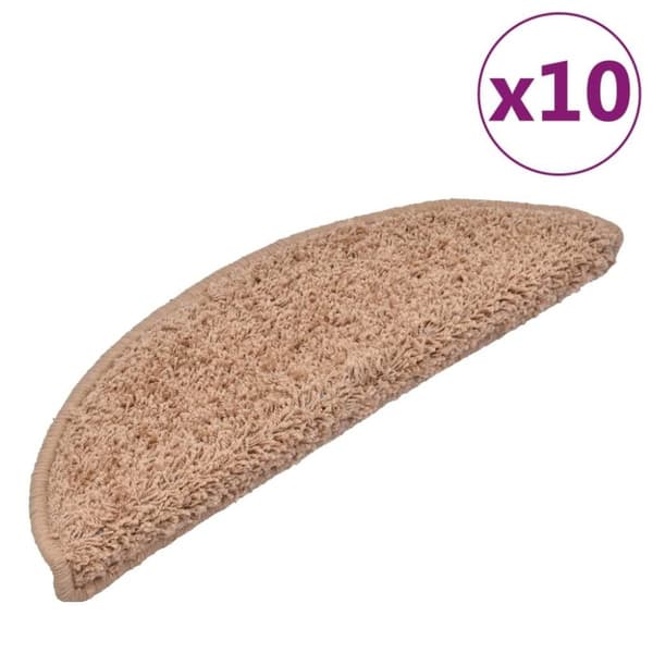 vidaXL Trappematter 10 stk 56x17x3 cm beige