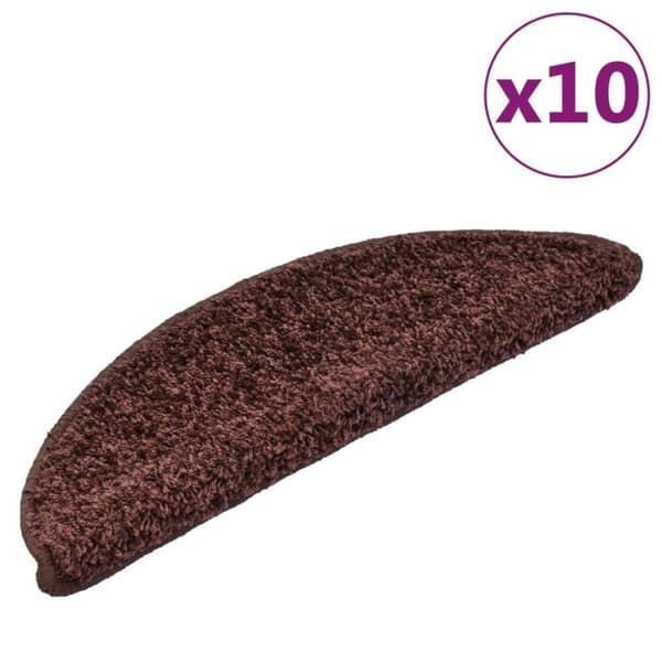 vidaXL Trappematter 10 stk 56x17x3 cm brun