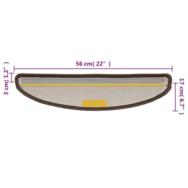 vidaXL Trappematter 10 stk 56x17x3 cm brun