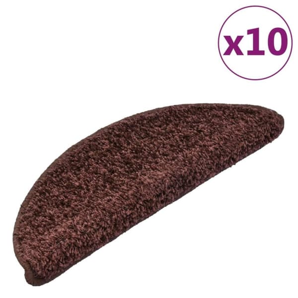 vidaXL Trappematter 10 stk 65x21x4 cm brun