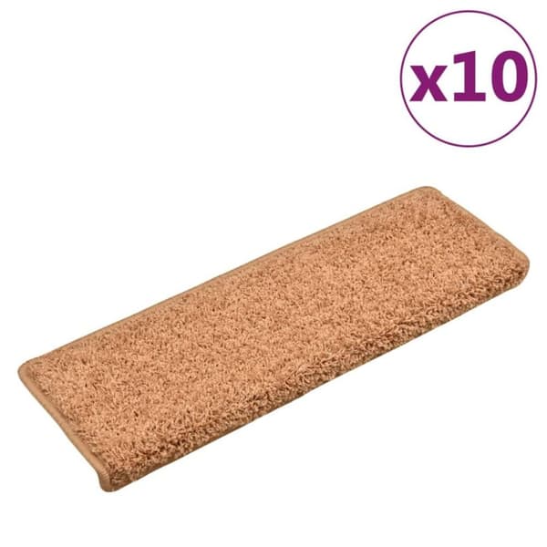 vidaXL Trappstegsmattor 10 st 65x21x4 cm brun