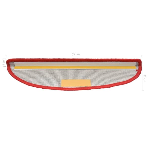vidaXL Trappematter 10 stk 65x21x4 cm rød
