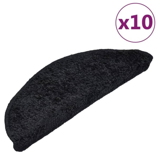 vidaXL trappemåtter 10 stk. 65x21x4 cm sort