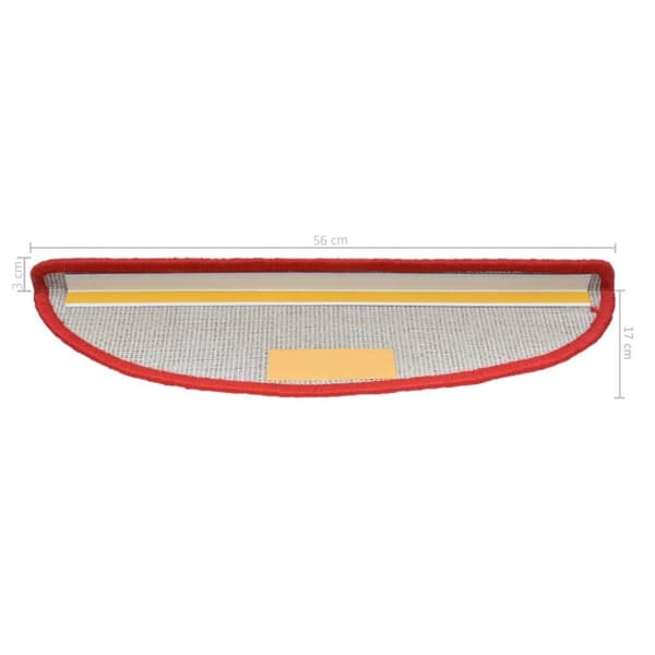 vidaXL trappemåtter 10 stk. 56x17x3 cm rød