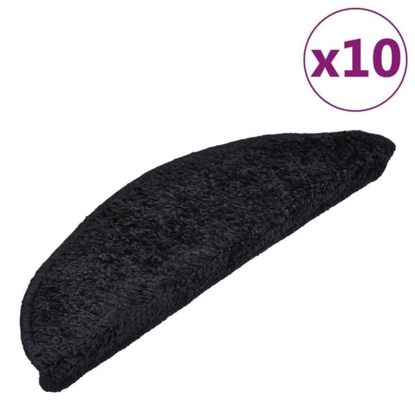 vidaXL trappemåtter 10 stk. 56x17x3 cm sort