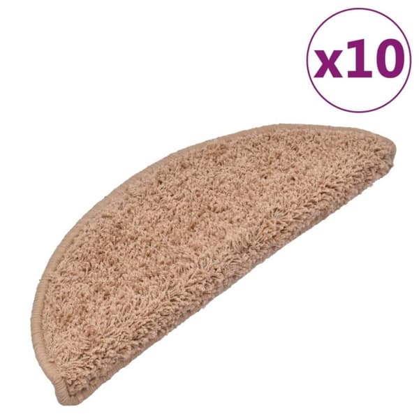 vidaXL Trappematter 10 stk 65x21x4 cm beige